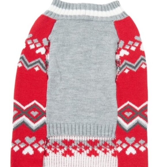 COPY - Vibrant Life PET SWEATER Size: S "SPOILED" Red,Gray,White - Picture 2 of 6